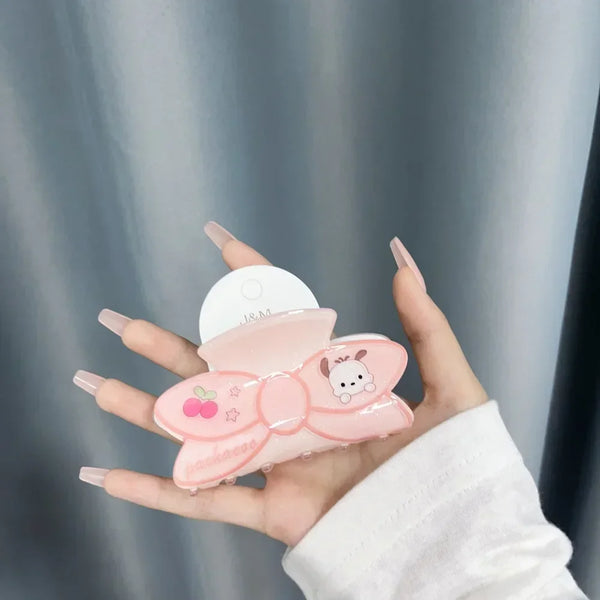 Sanrio Kuromi Hair Claws Women Fashion Cute Hello Kitty Hairclip Girl Cinnamoroll Acrylic Shark Clip Kid My Melody Birthday Gift