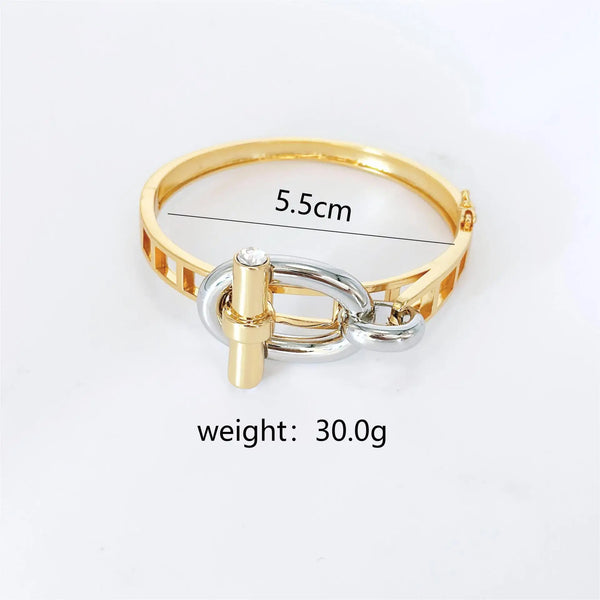 New Waterproof Cubic Zirconia OT Buckle Bangles Stainless Steel Bracelets Tarnish Free Jewelry Gift for Women Factory Wholesales