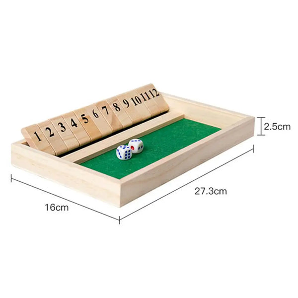 Shut The Box Dice Game Wooden Board Games Digital Game Toy Acrylic Printing Parent-Child Interaction Thinking Ability