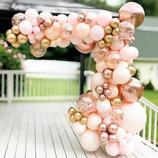 Macaron Pink Balloon Garland Arch Kit Wedding Birthday Party Decoration Kids Globos Rose Gold Confetti Latex Ballon Baby Shower