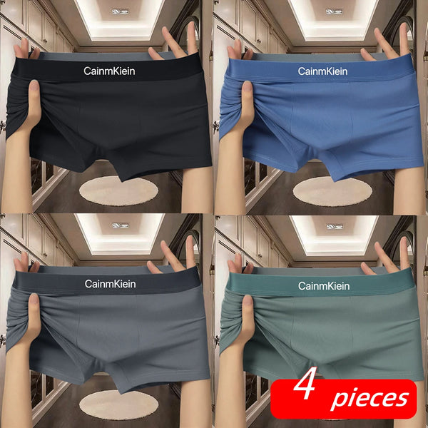 4 pcs  Men's Underwear Hombre Panties Boxers Short Solid Male Underwear Soft Men Panties Shorts Underwear