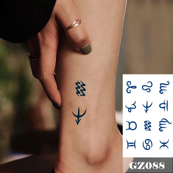 Semi Permanent Temporary Tattoo Sticker， Totem Tattoo Designs Symbols Long lasting Waterproof for Women Men