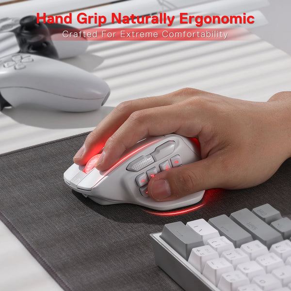 Redragon M811 PRO Wireless MMO Gaming Mouse, 15 Programmable Buttons RGB Gamer Mouse, 10 Side Macro Keys