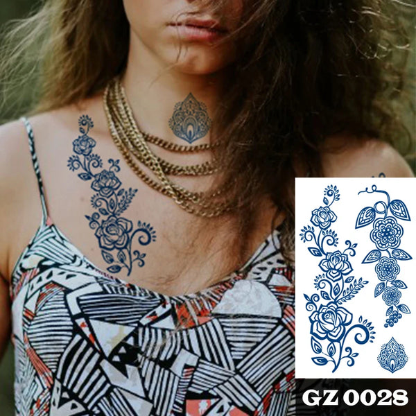 Semi Permanent Temporary Tattoo Sticker， Totem Tattoo Designs Symbols Long lasting Waterproof for Women Men