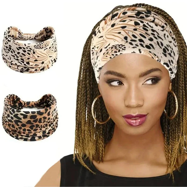 1pc Fashionable Leopard Print Yoga Headband for Women - Wide Knot Absorption Sports Turban for Fitness and Hair Accessories