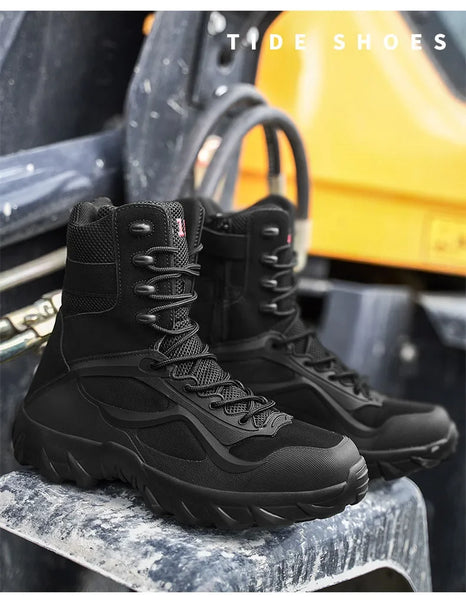 Men Tactical Boots Autumn Special Forces Field Man Boot Lightweight Outdoor Non-Slip Waterproof Shoes Zapatillas Hombre