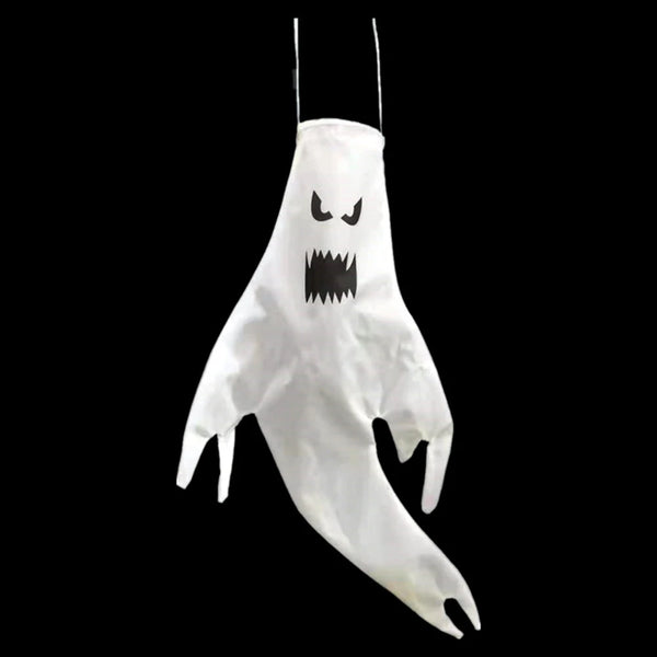 Halloween Windsocks Hanging Ghost Tree Hanging Windsock White Flying Ghosts Outdoor Haunted House Decor Outside Party Supplies