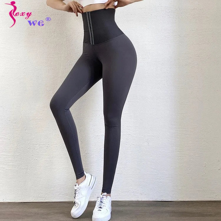 SEXYWG Women Yoga Pants Solid High Waist Fitness Gym Tights Push Up Sports Leggings Seamless Trousers Workout Sportswear Pant