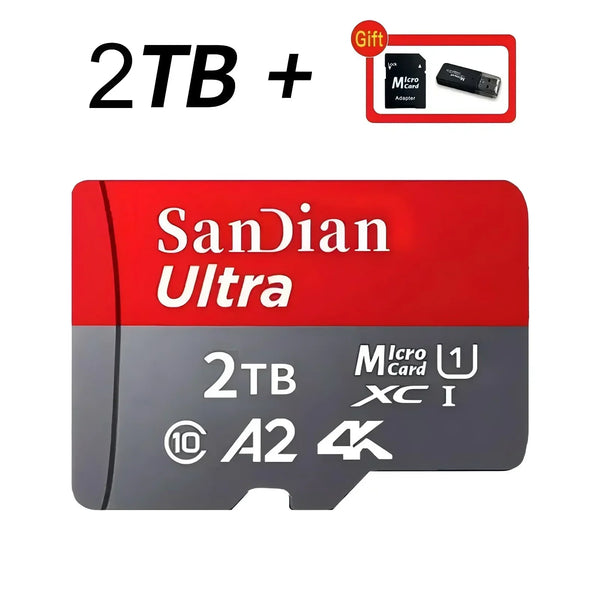 1TB Original SD Card 2TB Large Capacity Memory Cards Micro TF/SD Card 512GB High Speed Flash Card for PC/Desktop/Mac/Cameras