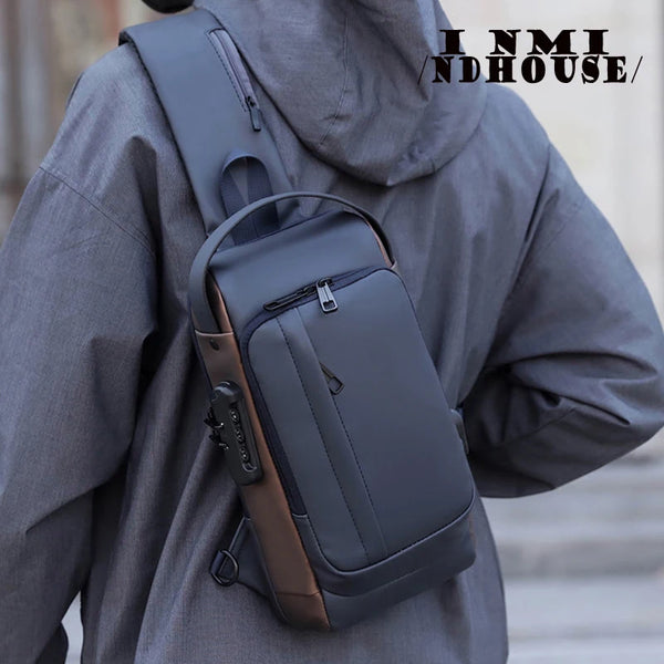 inmindhouse Chest Bag Fashion New Solid Color Men Chest Bag Outdoor Casual Fashion One Shoulder Crossbody Bag