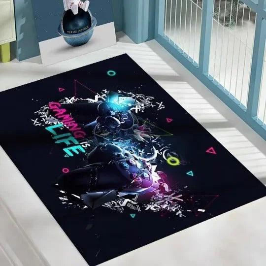 Cartoon Cyberpunk Floor Mat Video Game Bedroom Area Rug Gaming Room Anti-slip Children Play Carpet for Living Room Home Decor