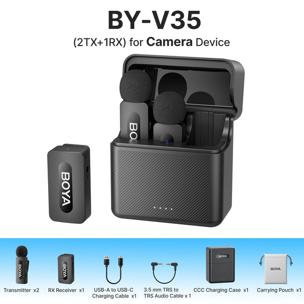 BOYA BY-V3 Wireless Lavalier Microphone for iPhone iPad Android USB-C Smartphones Lapel Mic for Gaming Video Recording Streaming