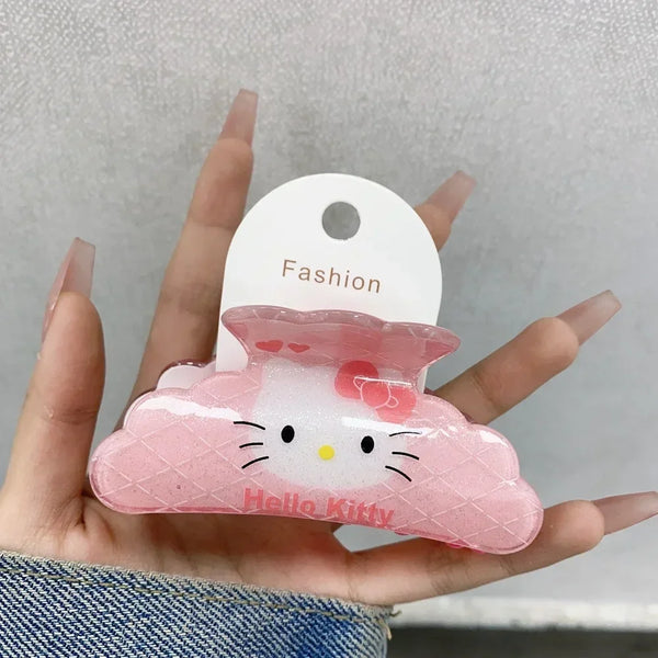 Sanrio Kuromi Hair Claws Women Fashion Cute Hello Kitty Hairclip Girl Cinnamoroll Acrylic Shark Clip Kid My Melody Birthday Gift