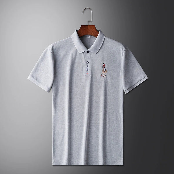 Men's Embroidered Casual Fashion Short Sleeved POLO Shirt Summer Comfortable Top