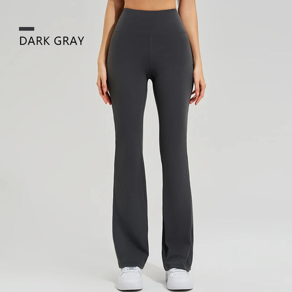 High Waist Yoga Pants High Elastic Sports Outer Wear Double Side Sharpened Bottom Pants Quick Dry Running Micro Flare Pants