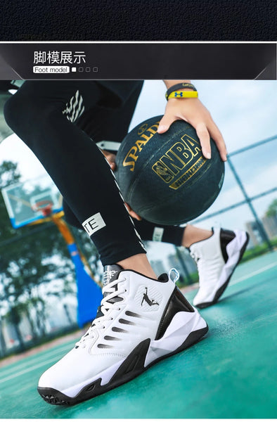 Brand Leather Men Sneakers Comfortable Basketball Non-Slip Lightweight Shoes Men's Training Basket Waterproof Basketball Boots