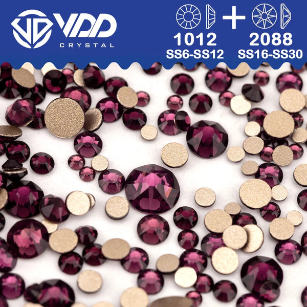 VDD Mix Size SS6-SS30 AAAAA High Quality Glass 2088 Rhinestones Crystal Flatback Strass Stones Crafts DIY Nail Art Decoration