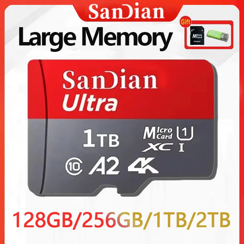 1TB Original SD Card 2TB Large Capacity Memory Cards Micro TF/SD Card 512GB High Speed Flash Card for PC/Desktop/Mac/Cameras