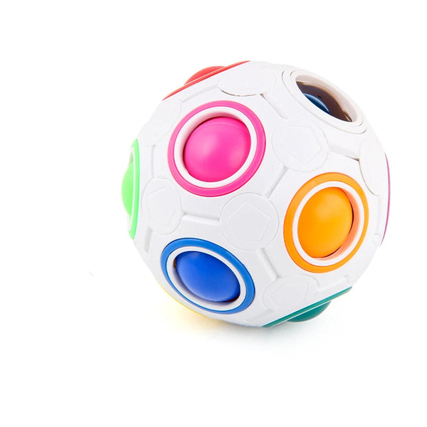 Magic Rainbow Puzzle Ball Speed Cube Ball Fun Stress Reliever Brain Teaser Color Matching 3D Puzzle Toy for Children Teen Adult