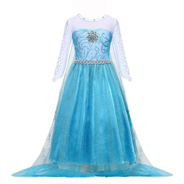 2024 Stunning Frozen Elsa Dress with LED Light Girls Role Play Princess Apparel Toddler Snow Queen Light up Disney Fairy Elsa