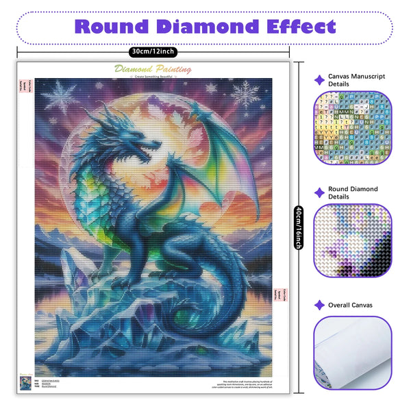 RUOPOTY Diamond Painting Dragon Art Picture Animals Full Round Square Drills Diamond Rhinestone Art Embroidery Set Diy Crafts