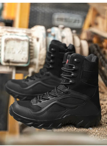 Men Tactical Boots Autumn Special Forces Field Man Boot Lightweight Outdoor Non-Slip Waterproof Shoes Zapatillas Hombre