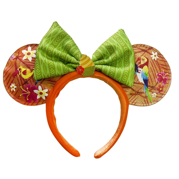 2024 Disney Purple PU Mickey Mouse Ear Headband Bow Hairband Cosplay Plush Adult/Kids Headband