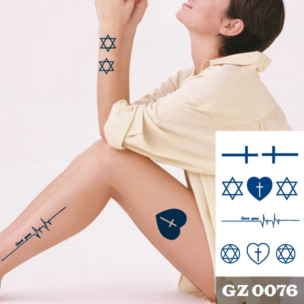 Semi Permanent Temporary Tattoo Sticker， Totem Tattoo Designs Symbols Long lasting Waterproof for Women Men