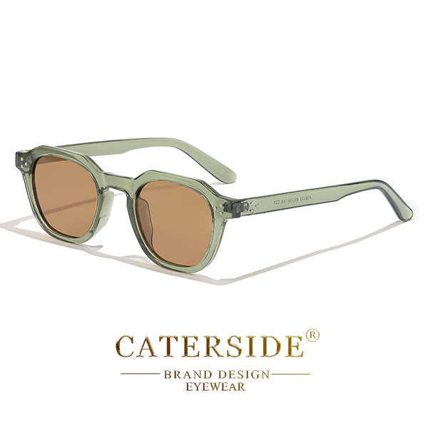 CATERSIDE Retro Polarized Sun Glasses Men Ultralight TR90 Frame Polygon Sunglasses UV400 Outdoor High Quality Travel Eyewear