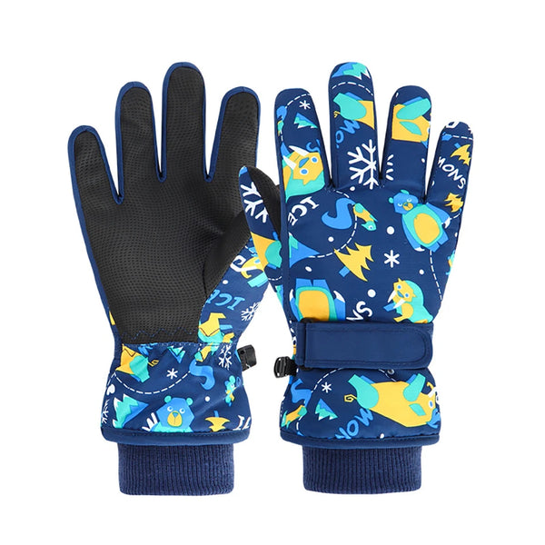 Children Snow Play Essential Boys and Girls Cartoon Cotton Ski Gloves Fashionable Warmth and Comfort Cold Weather Kids Gloves