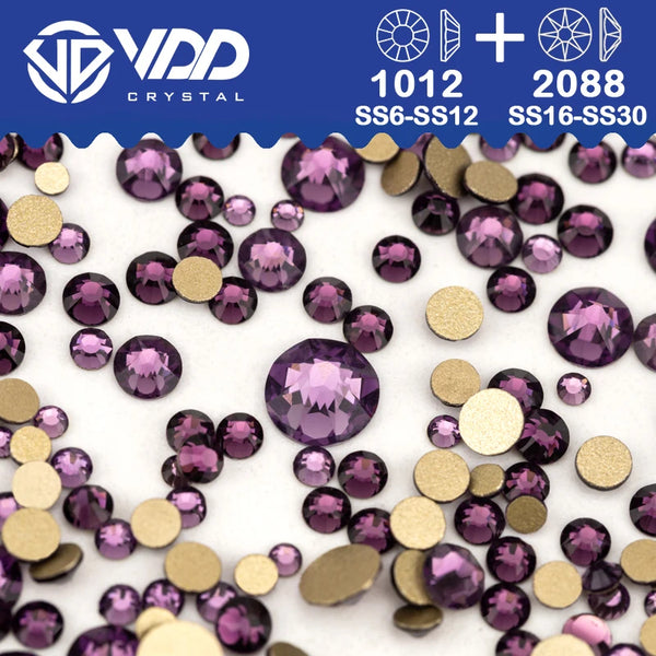 VDD Mix Size SS6-SS30 AAAAA High Quality Glass 2088 Rhinestones Crystal Flatback Strass Stones Crafts DIY Nail Art Decoration