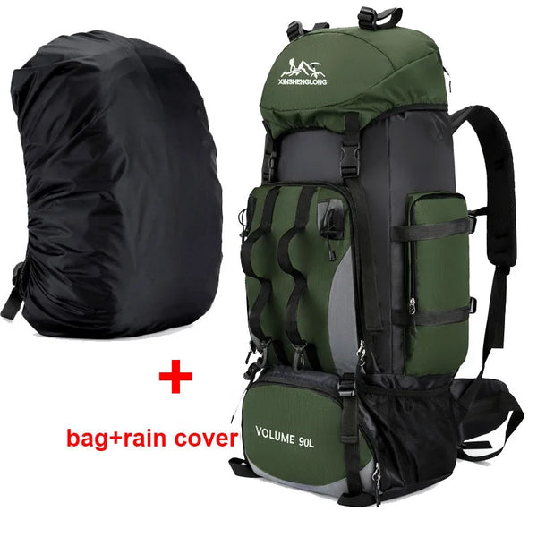 90L Waterproof Hiking Camping Backpack Trekking Bag Rucksack Large Capacity Travel Outdoor Sports Bags Camping Equipment Men