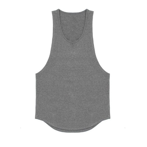 Cotton Breathable Sleeveless T-Shirt Gym Fitness Bodybuilding Training Clothing Mens Running Sport Solid Color Muscle Tank Tops