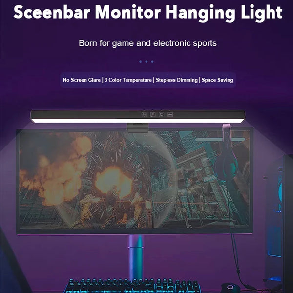 RGB LED Computer Monitor Light Bar Display Screen Hanging Lamp Eye Protection Lamp For Learning/Reading/Work Dimming Night Light