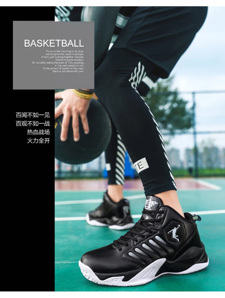 Brand Leather Men Sneakers Comfortable Basketball Non-Slip Lightweight Shoes Men's Training Basket Waterproof Basketball Boots