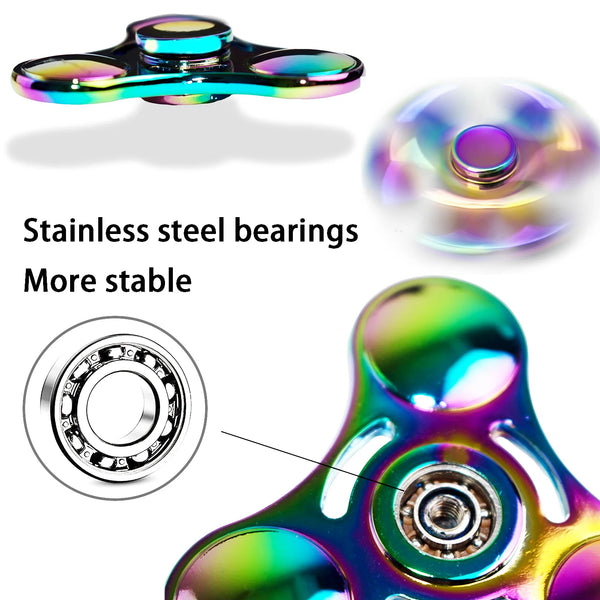 Stainless Steel Fidget Spinner 3 Minutes More - High Speed Precision Metal Hand Spinner for EDC, ADHD, Anxiety