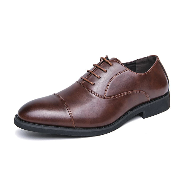 New Men Dress Shoes Luxury Brand Business Leather Shoes for Mens Comfortable Pointed Social Shoe Male Black Casual Wedding Shoes