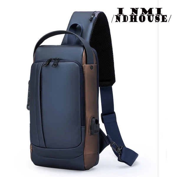 inmindhouse Chest Bag Fashion New Solid Color Men Chest Bag Outdoor Casual Fashion One Shoulder Crossbody Bag