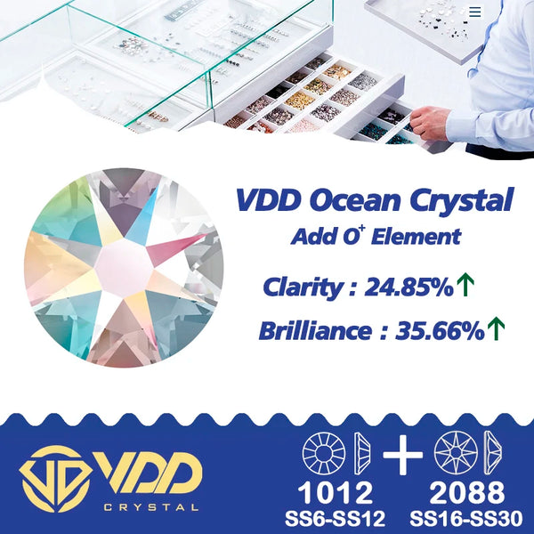 VDD Mix Size SS6-SS30 AAAAA High Quality Glass 2088 Rhinestones Crystal Flatback Strass Stones Crafts DIY Nail Art Decoration