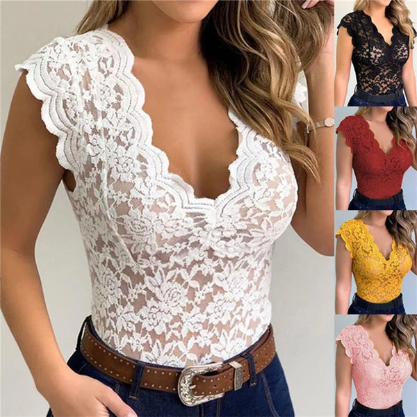 Sexy Lace Cami Bralette Crochet Vest Casual Solid Color Women Crop Top Trend Women Lace Hollow Out Crop Top For Ladies