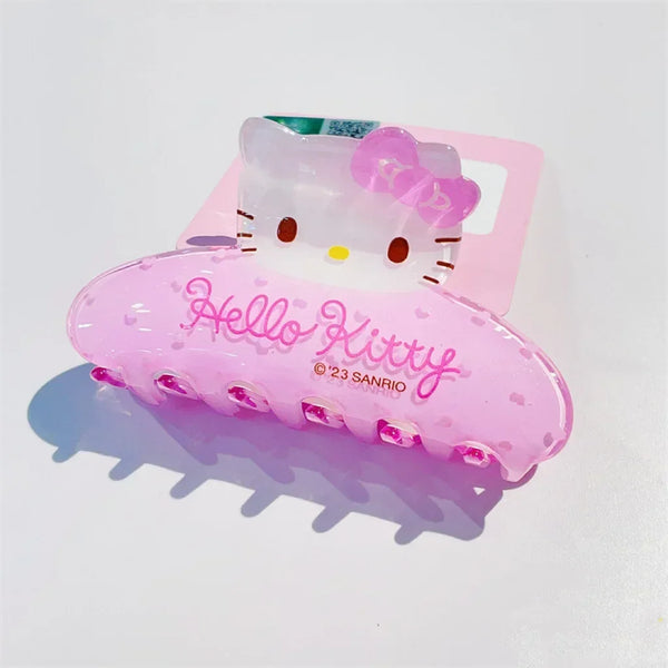 Sanrio Kuromi Hair Claws Women Fashion Cute Hello Kitty Hairclip Girl Cinnamoroll Acrylic Shark Clip Kid My Melody Birthday Gift