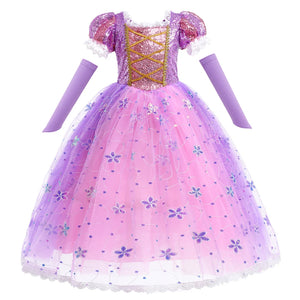 Children Girl Rapunzel Dress Kids Tangled Disguise Carnival Girl Princess Costume Birthday Party Gown Outfit Clothes 2-10 Years