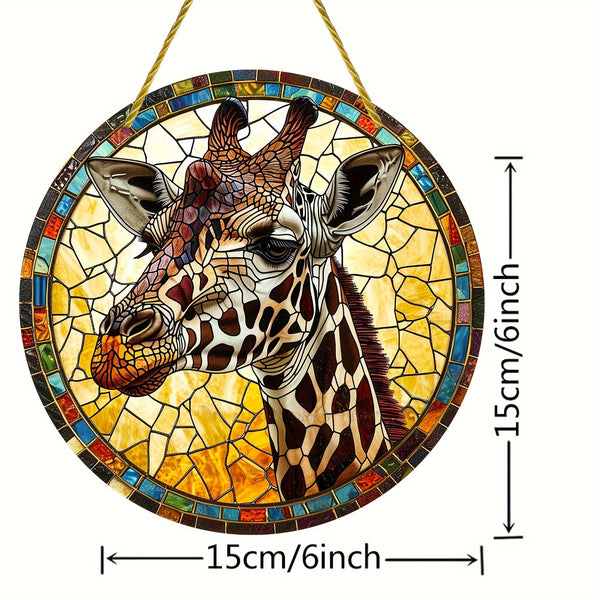 Charming Giraffe Acrylic Suncatcher Sign-Vibrant Window Hanging Decor,Housewarming Gift for Women,Wall, Porch& Room