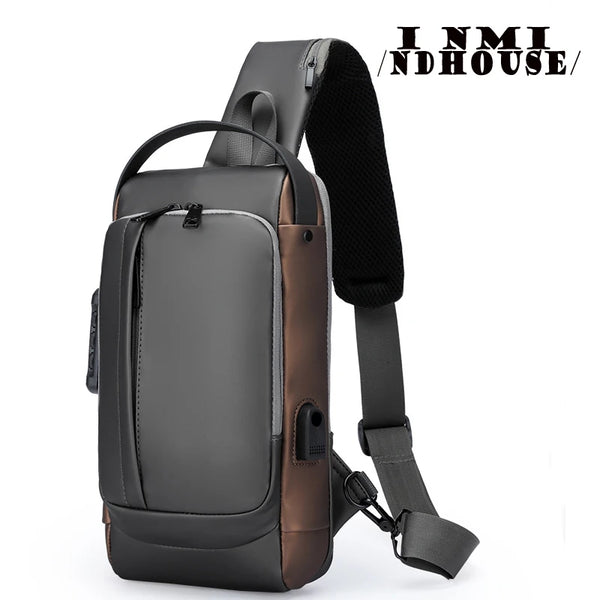 inmindhouse Chest Bag Fashion New Solid Color Men Chest Bag Outdoor Casual Fashion One Shoulder Crossbody Bag