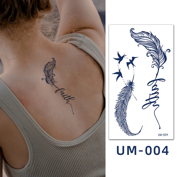 Herbal Juice Tattoo Sticker Long Lasting 15 Days Waterproof Fake Tattoo Sweatproof Snake Flower Temporary Tattoo For Men Women