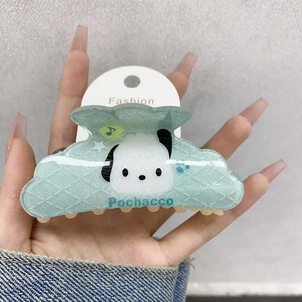 Sanrio Kuromi Hair Claws Women Fashion Cute Hello Kitty Hairclip Girl Cinnamoroll Acrylic Shark Clip Kid My Melody Birthday Gift