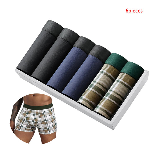 6pcs pack Black Boxer Shorts Men Underwear Soft Breathable Male Underpants for Men Homme Boxershorts Slips 2024 Panties