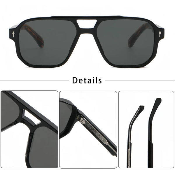 CATERSIDE Vintage Punk Sunglasses Men Flat Top Double Bridges High Quality Sun Glasses Women Travel Party Festival Eyeglasses