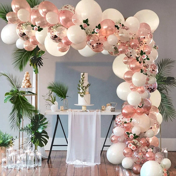 Macaron Pink Balloon Garland Arch Kit Wedding Birthday Party Decoration Kids Globos Rose Gold Confetti Latex Ballon Baby Shower