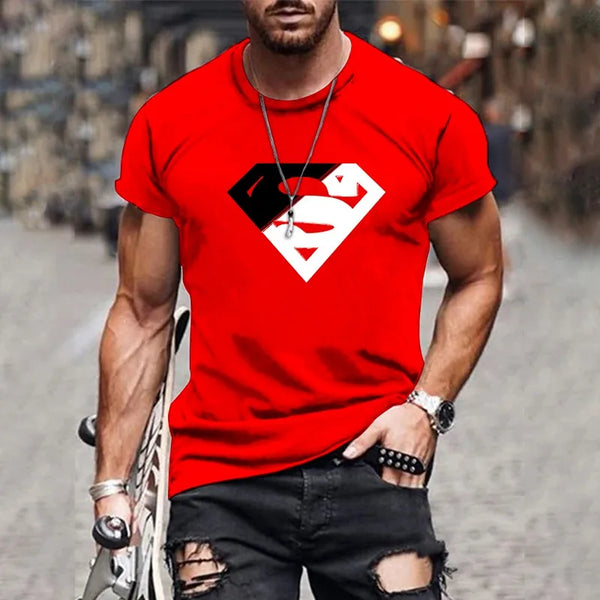 Popular men's hot new fashion T-shirt versatile short sports style creative design 3D printing design printing